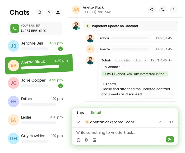 Business texting and calling preview