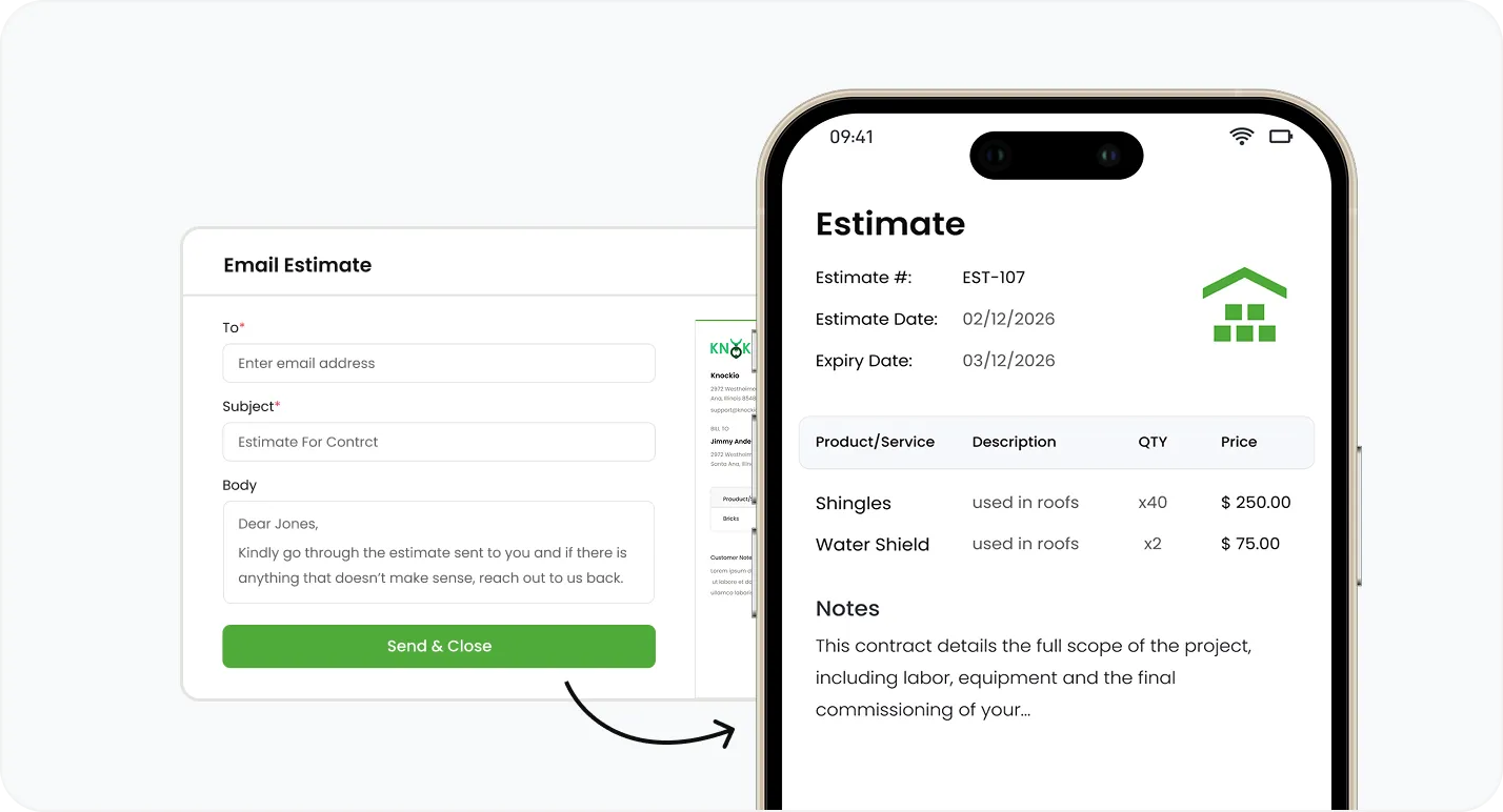 Build the quote from a library of priced products and services