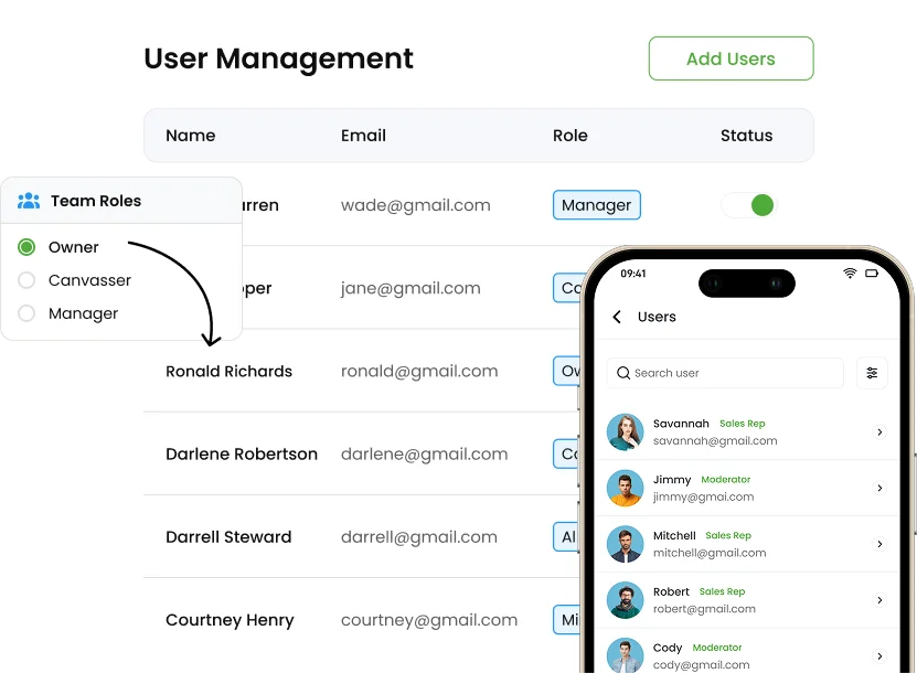 User management software preview