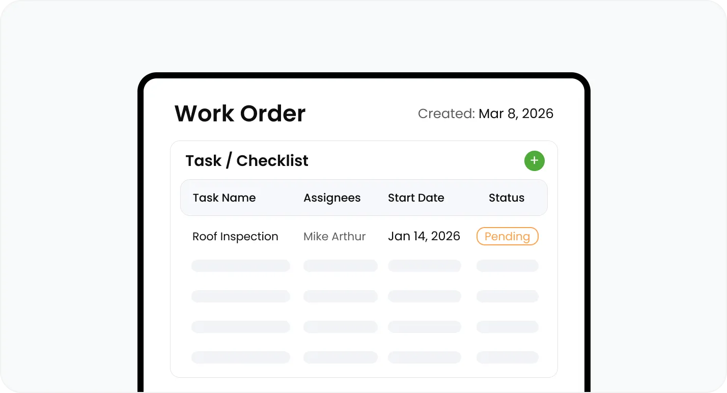 Start a work order from a lead, or from an approved estimate