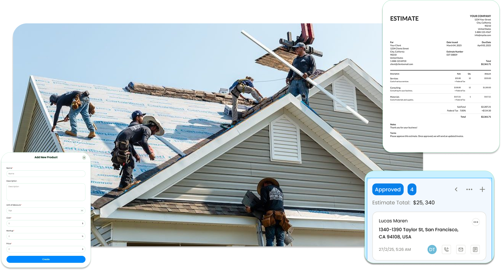 Roofing Sales Software Blue