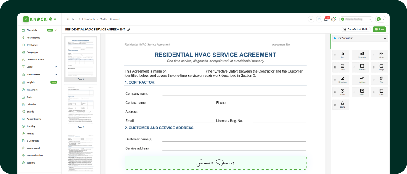 Residential HVAC Service Contract Template